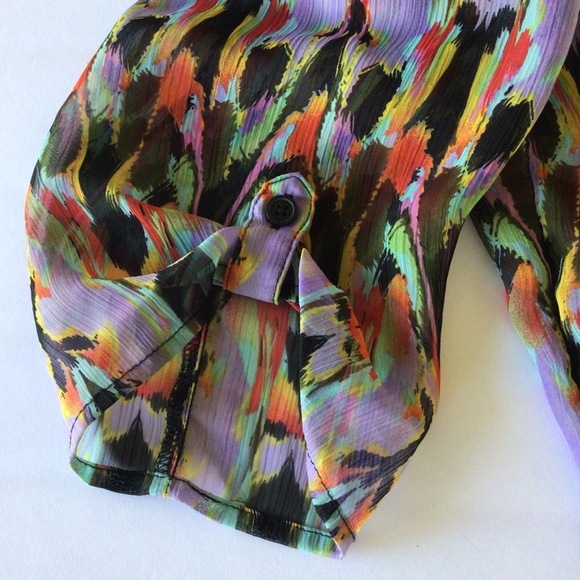 EXPRESS MULTI COLORED BLOUSE TOP XS - Picture 11 of 11